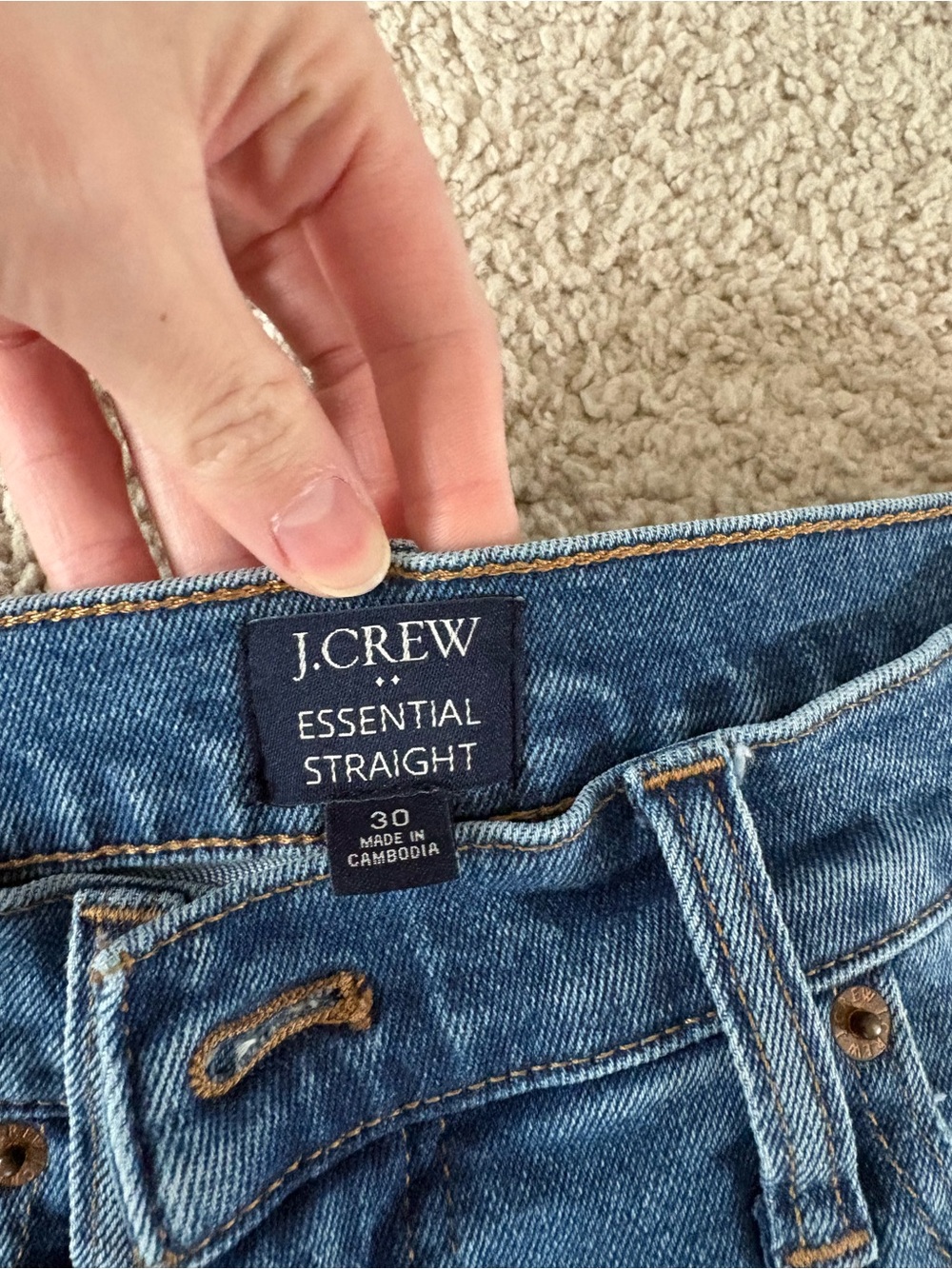 J.Crew Essential Straight Jeans in Medium Blue Denim